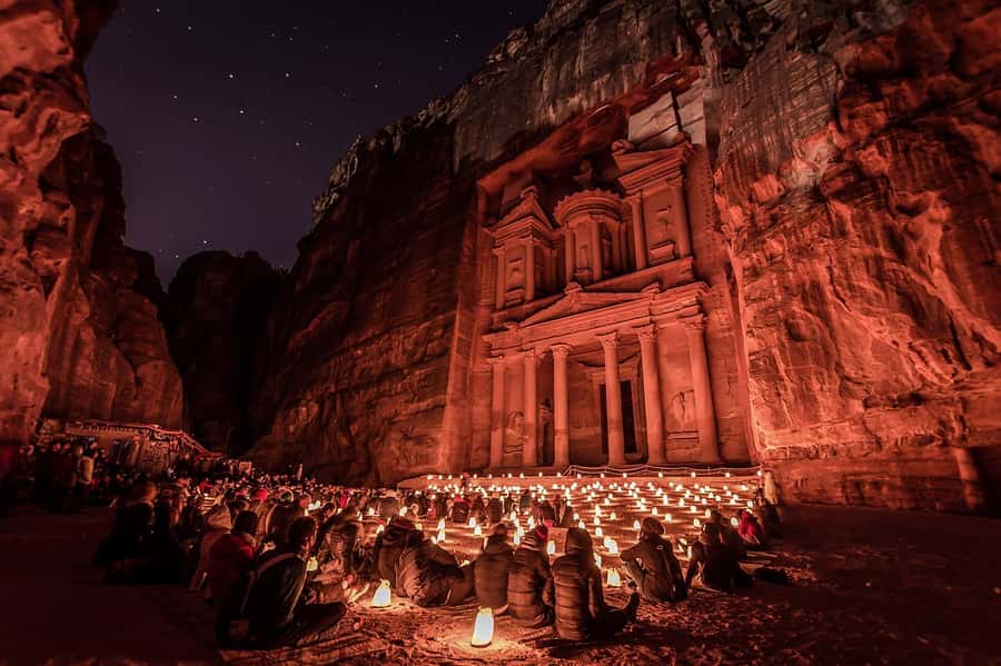 Amman: Petra by Night Tour with Optional Day Visit - Street of Facades, Royal Tombs, and the Theater