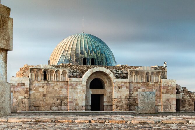 Downtown (Amman city) sightseeing 5 hours - Entering the blue-domed King Abdullah Mosque