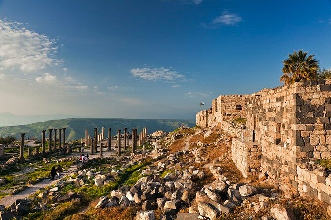 From Amman: Private Full Day Tour Jerash Ajloun & Um Qais - Ajloun Castle: stone walls among green hills