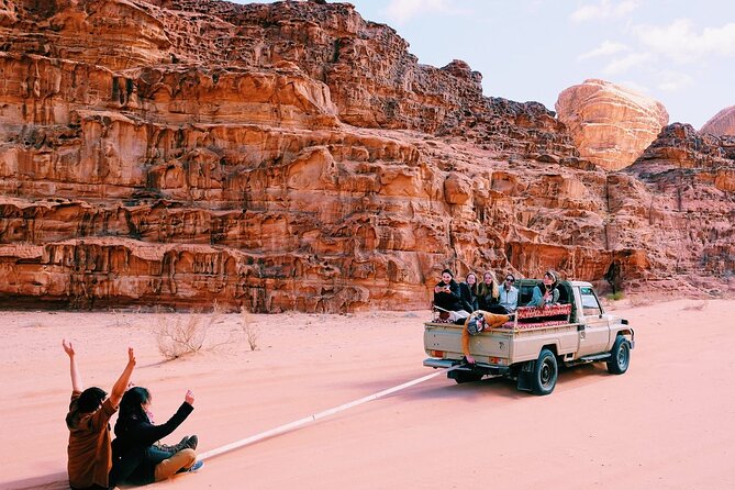 Half day Jeep Tour in Wadi Rum incl. water and Bedouin tea - Walking through Abu Khashaba Canyon