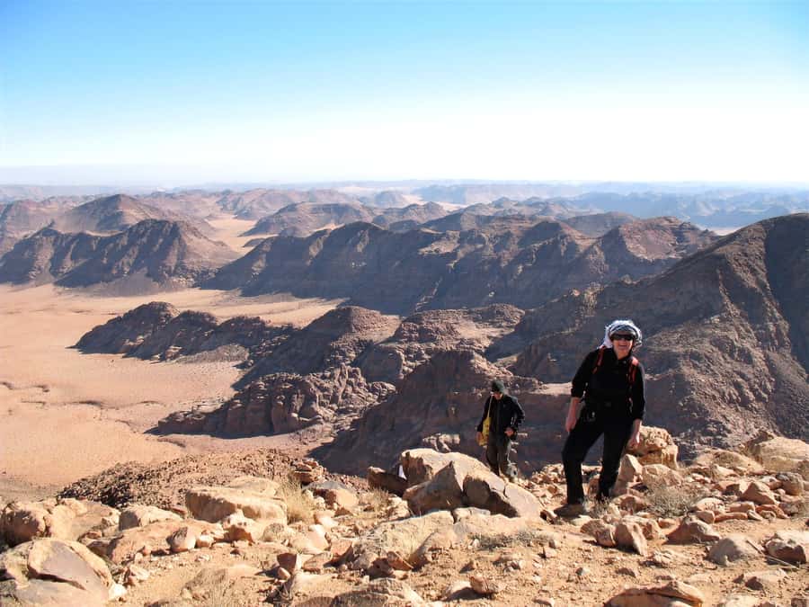 Hike to Jordan's Highest Mountain, Umm Ad Dami & Overnight - Tea, lunch, and a pause after the climb