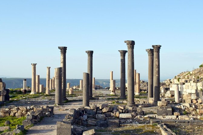 Private Day Trip to Jerash, Umm Qais and Ajloun Castle from Amman - Umm Qais and the view beyond the ruins