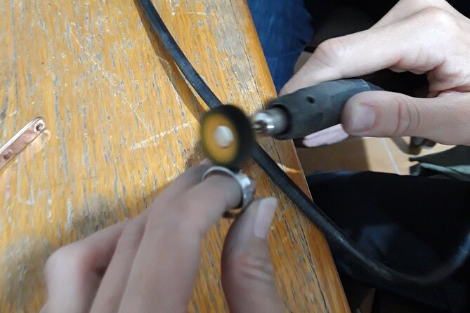 Private Experience of Simple Silver Ring Making in Amman - Soldering the ring into one piece