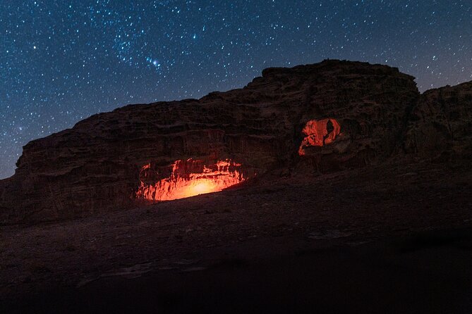 Wadi Rum Cave Camping with Jeep Tour - Um Frouth Rock Bridge and Sdad Attag