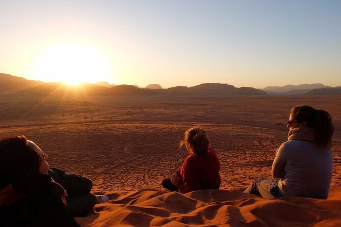 Wadi Rum Full Day Jeep Tour + Overnight in Bedouin Camp & Dinner - Sunset, Bedouin dinner, and your overnight stay