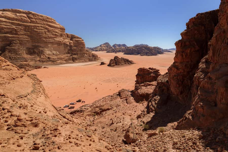 Wadi Rum: Guided Jeep Tour With Overnight Stay and Meals - Red dunes, sandboarding, and Little Bridge