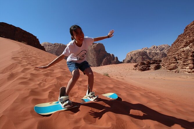 Wadi Rum Jeep Tour & Camp; Overnight - Walking through Abu Kas.haba Canyon