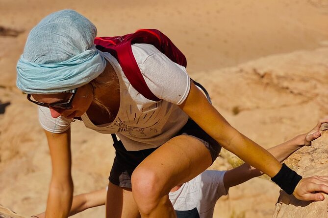 Wadi Rum Mountain Hike & Climb: Burdah, with a bridge at the top! + tour & Lunch - Abu Khashaba Canyon, a greener side of Wadi Rum
