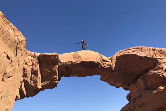 Wadi Rum Mountain Hike & Climb: Burdah, with a bridge at the top! + tour & Lunch - Little Bridge and tea in a Bedouin tent